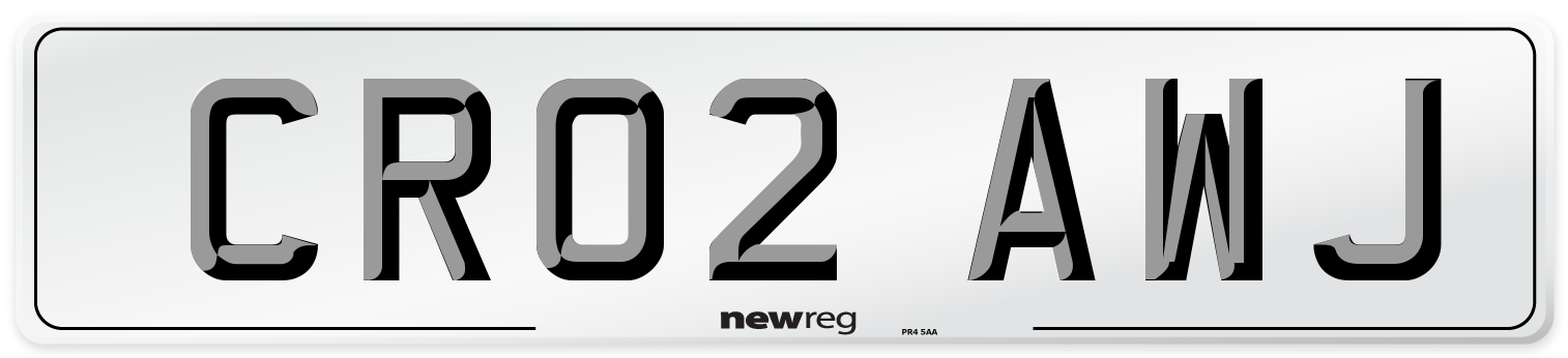 CR02 AWJ Number Plate from New Reg